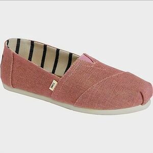 Toms Womens Alpargata Cactus Flower Pink Canvas Slip-On Flats Loafers Size 7.5